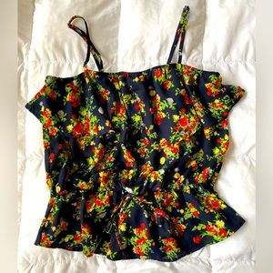 Cropped Floral Blouse